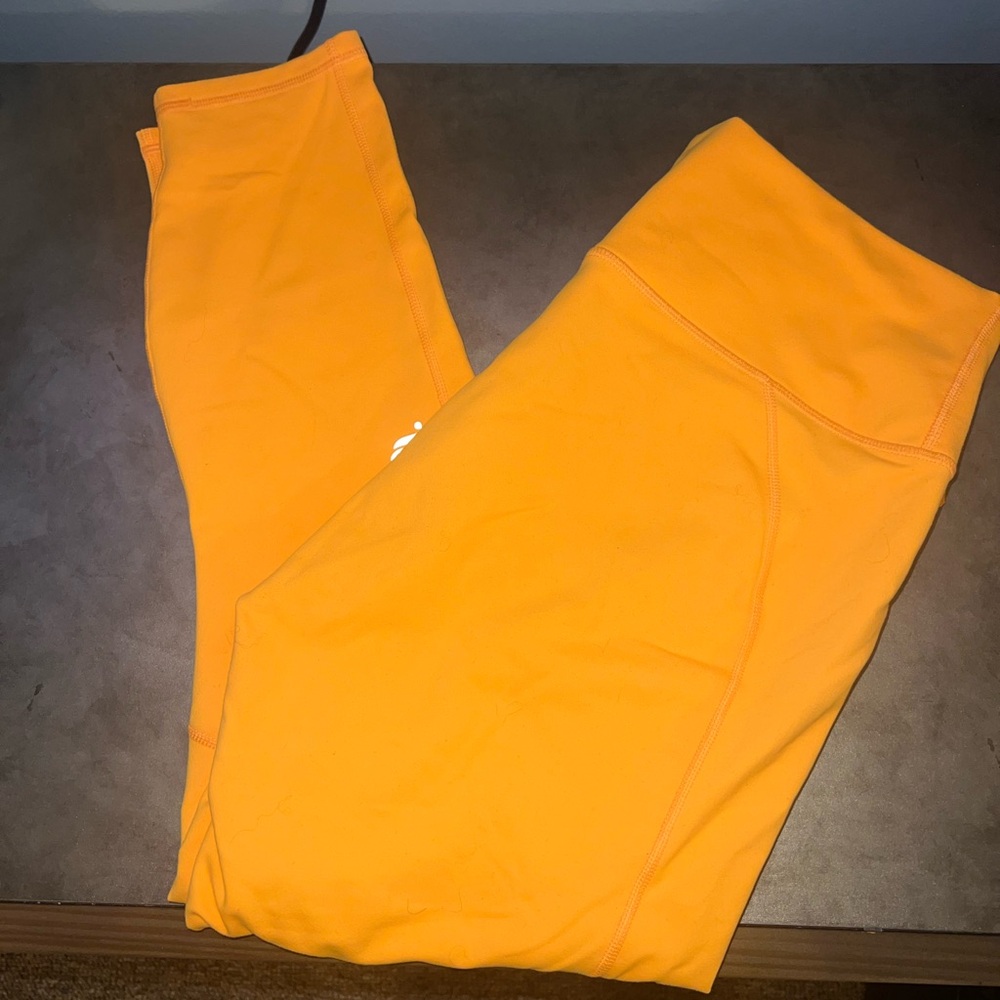 Fabletics Bold Orange 7/8 PowerHold Leggings